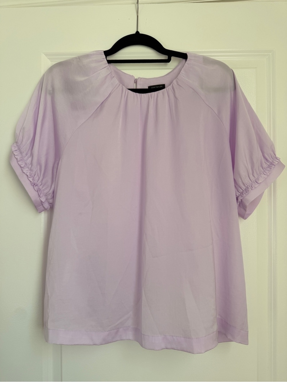 Ann Taylor Lavender Short Sleeve Blouse - Pastel Lilac